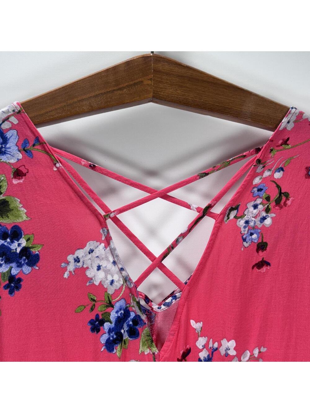 Torrid Floral Cinched Waist Bell Sleeve Skater Dress - 0 - Picture 5 of 7